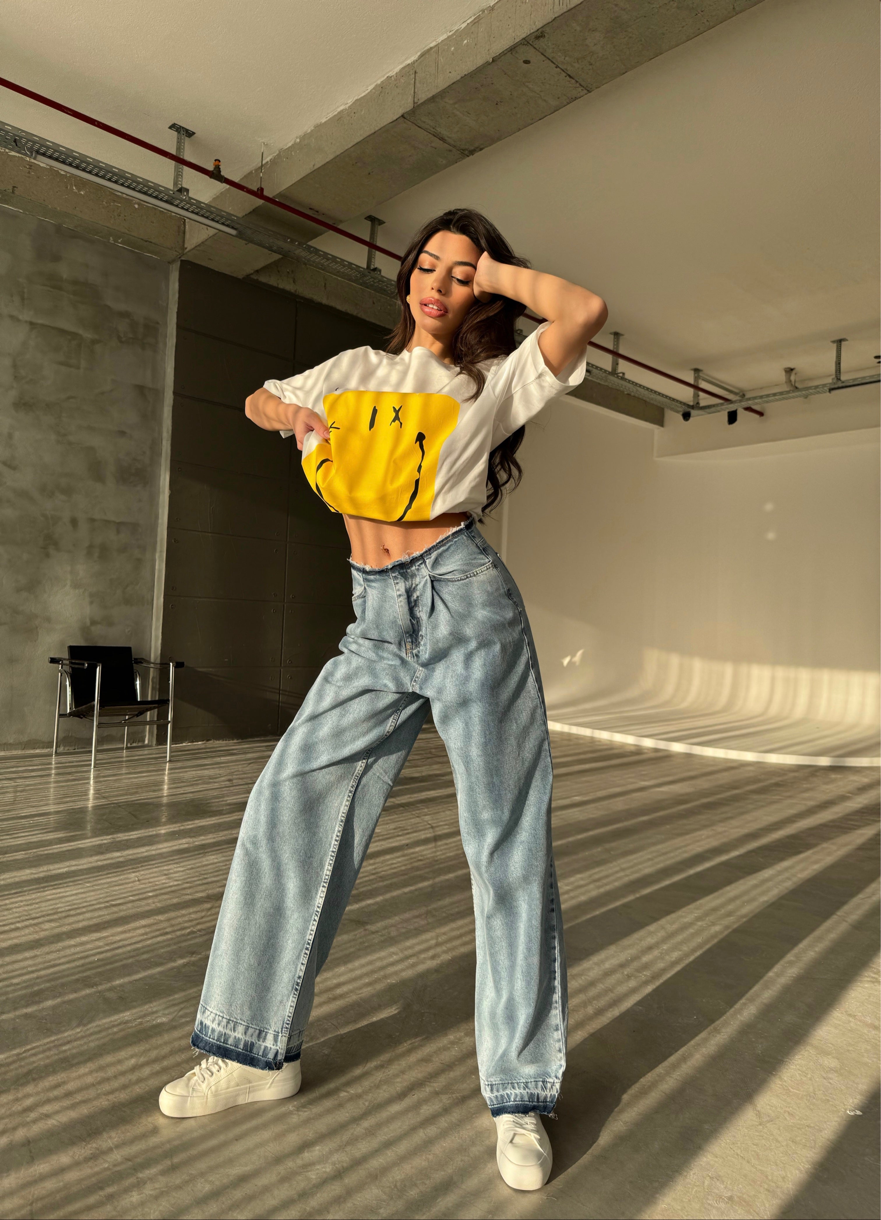 Selin - Jeans met Gestikte Taille