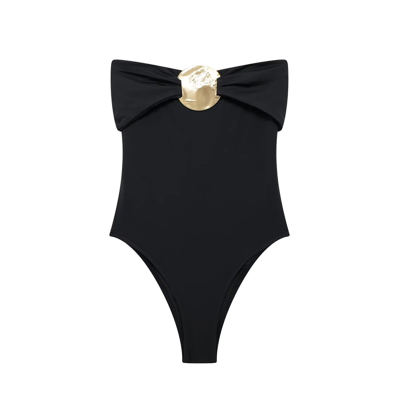 Luxe Bodysuit met Gouden Metal Accenten
