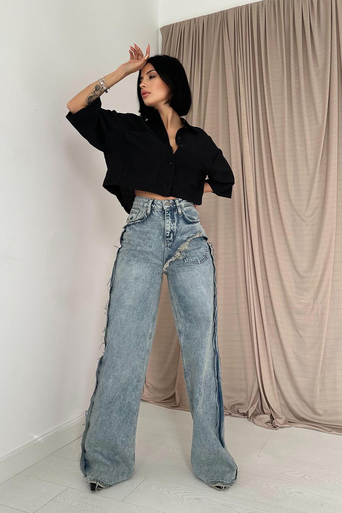 Sasha - Jeansbroek Met Zijsplitten