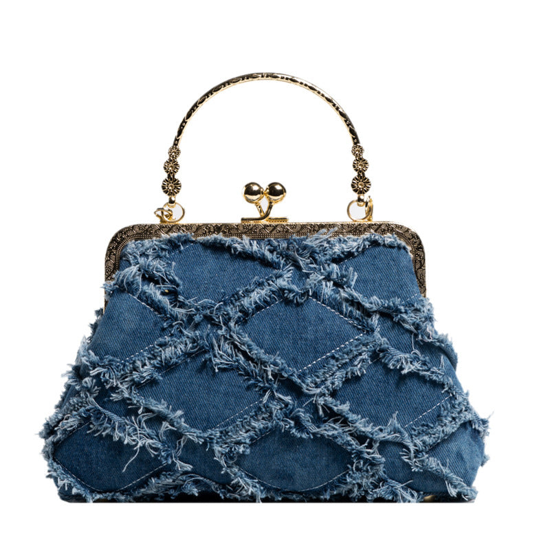 Mireh™ | Denim Gouden Kettingschoudertas