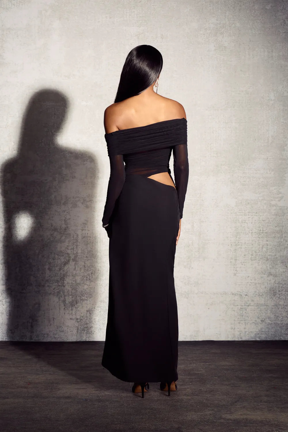 Valerie - Off-shoulder Mesh Jurk