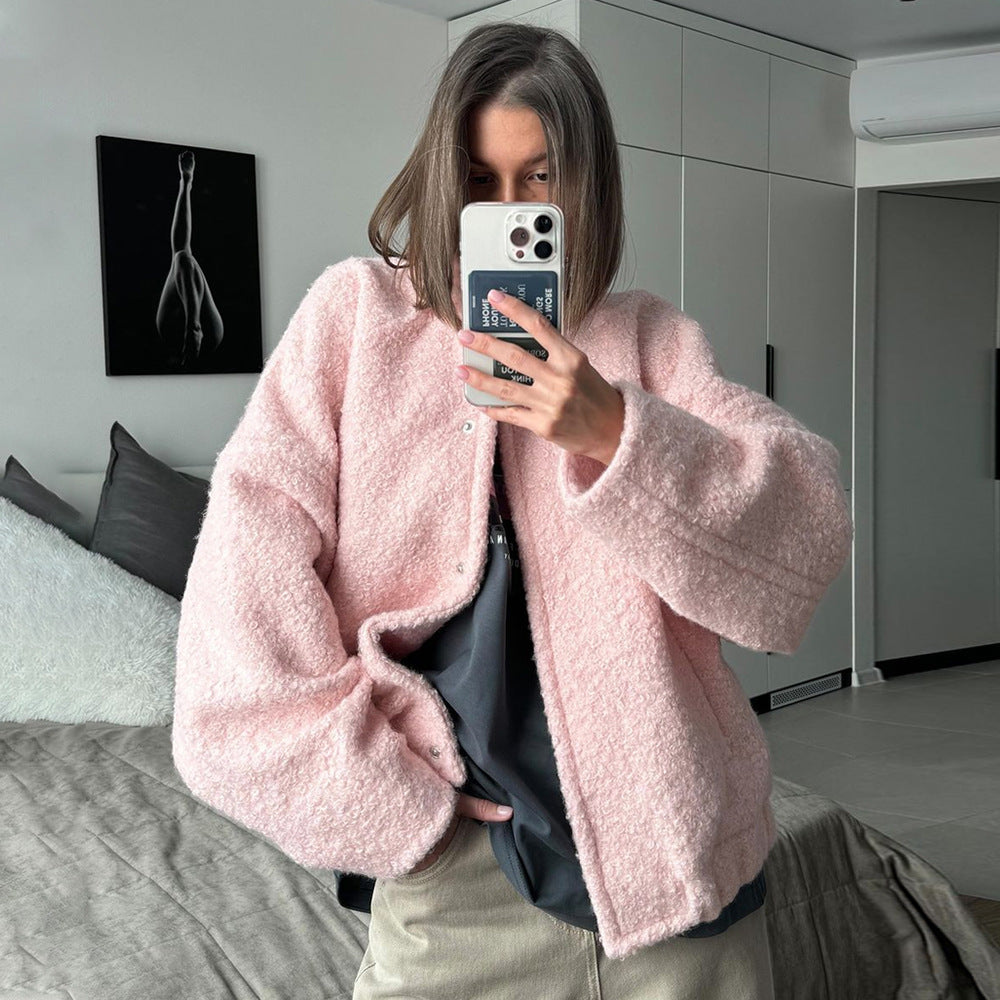Niveah - Zachte Roze Wollen Jas