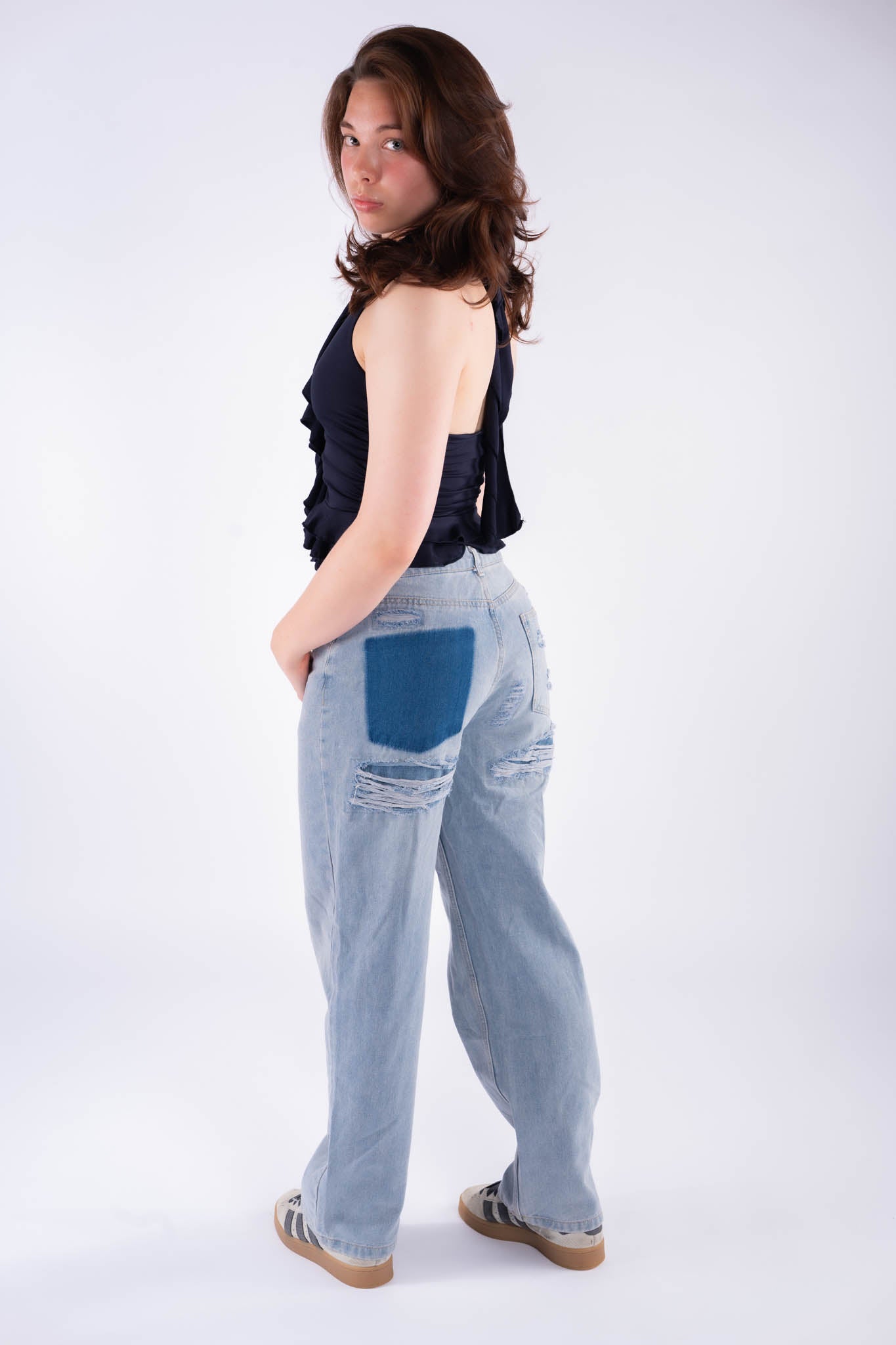 Zara Licht Blauw Zak jeans