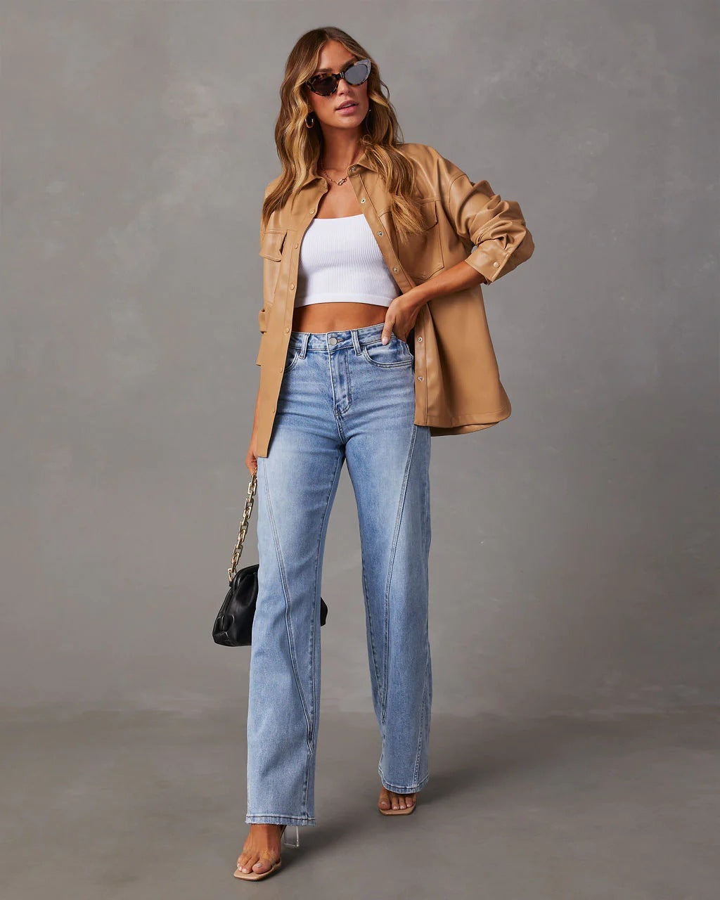 Lena - Dames Jeans met Wijde Pijpen