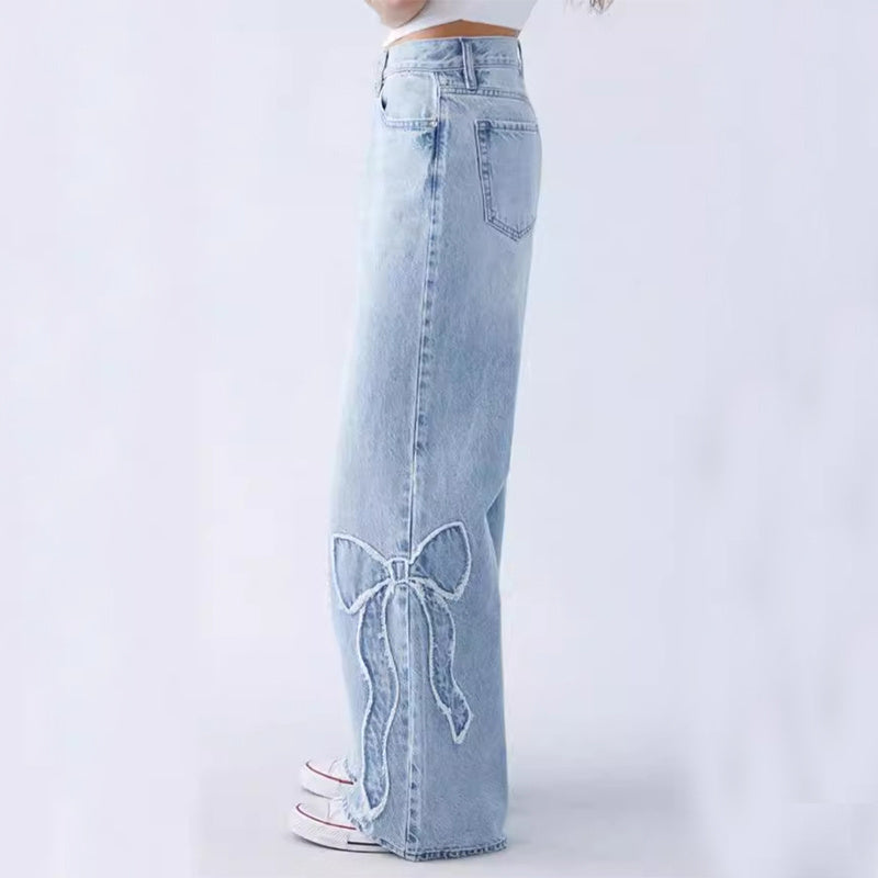 Tessi - Geborduurde Gerafelde Vlinder Jeans