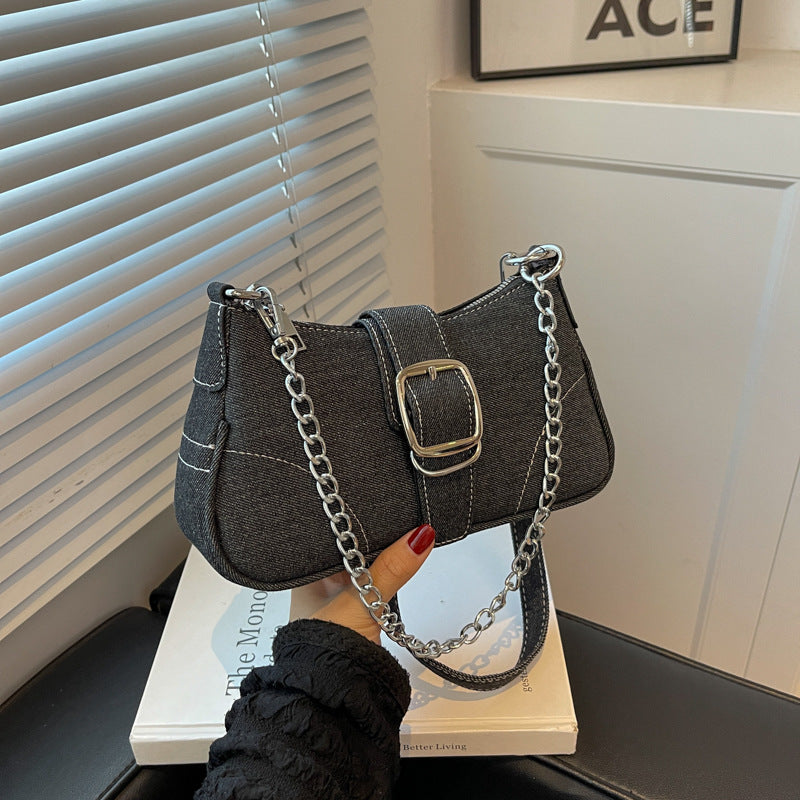 Tisairah™ | Umhängetasche und Handtasche mit silbernen Ketten