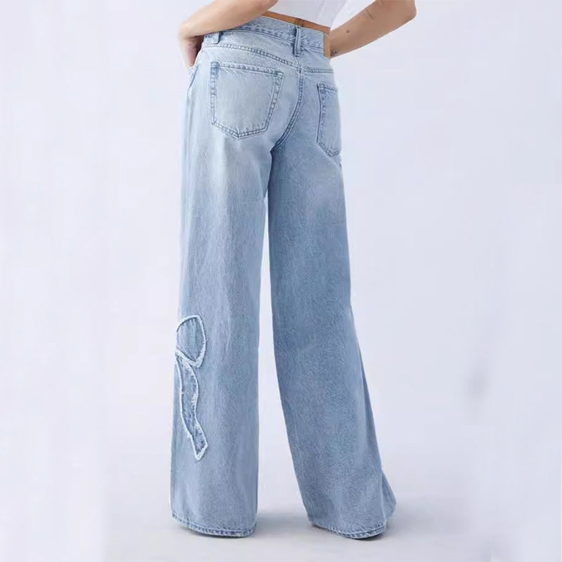 Tessi - Geborduurde Gerafelde Vlinder Jeans