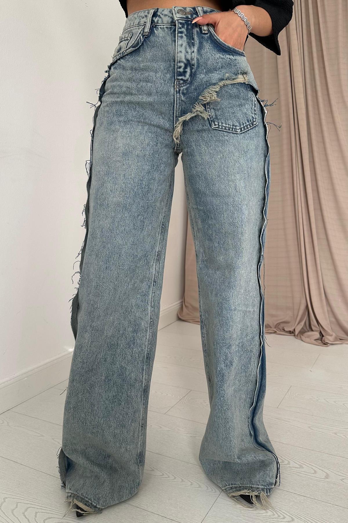 Sasha - Jeansbroek Met Zijsplitten