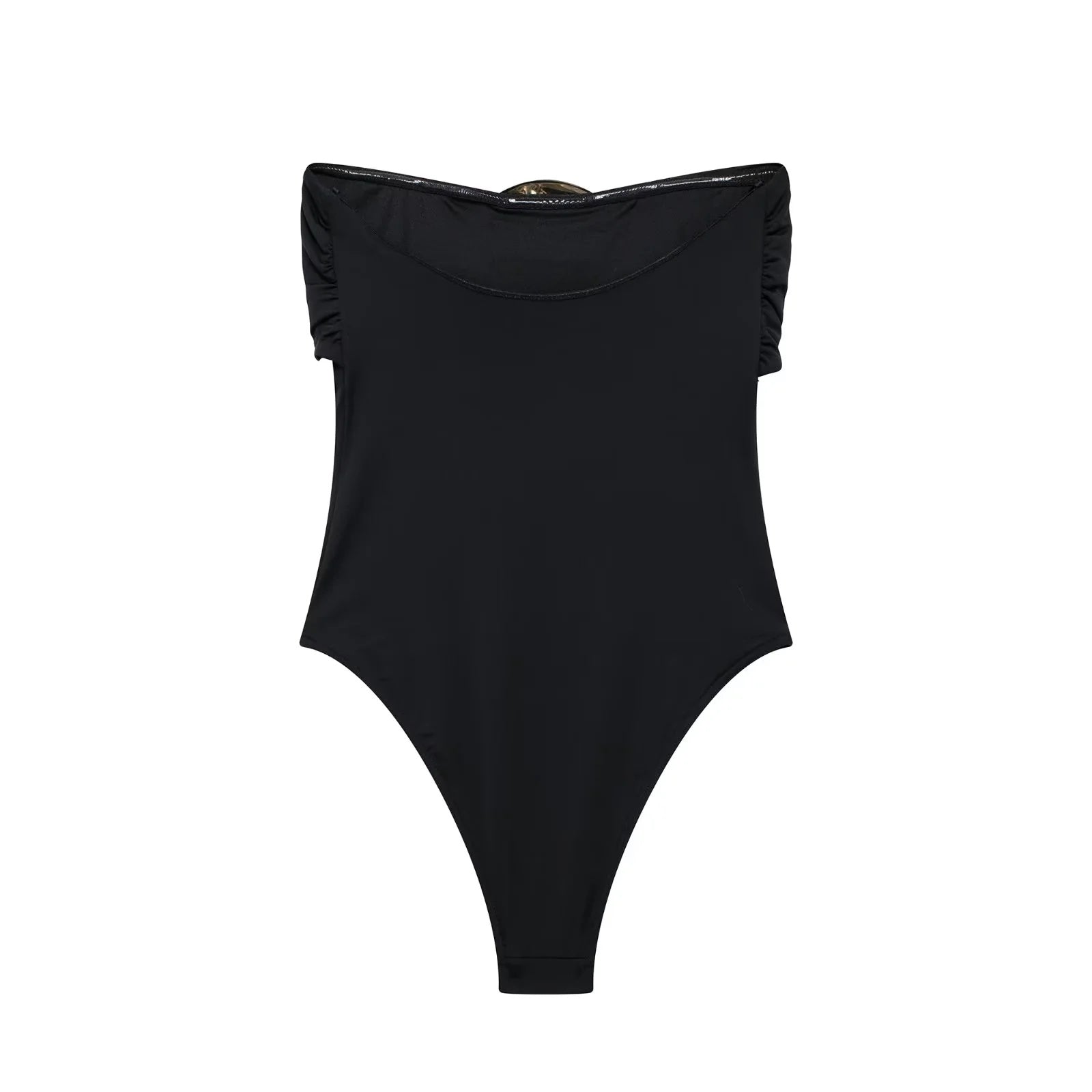 Luxe Bodysuit met Gouden Metal Accenten