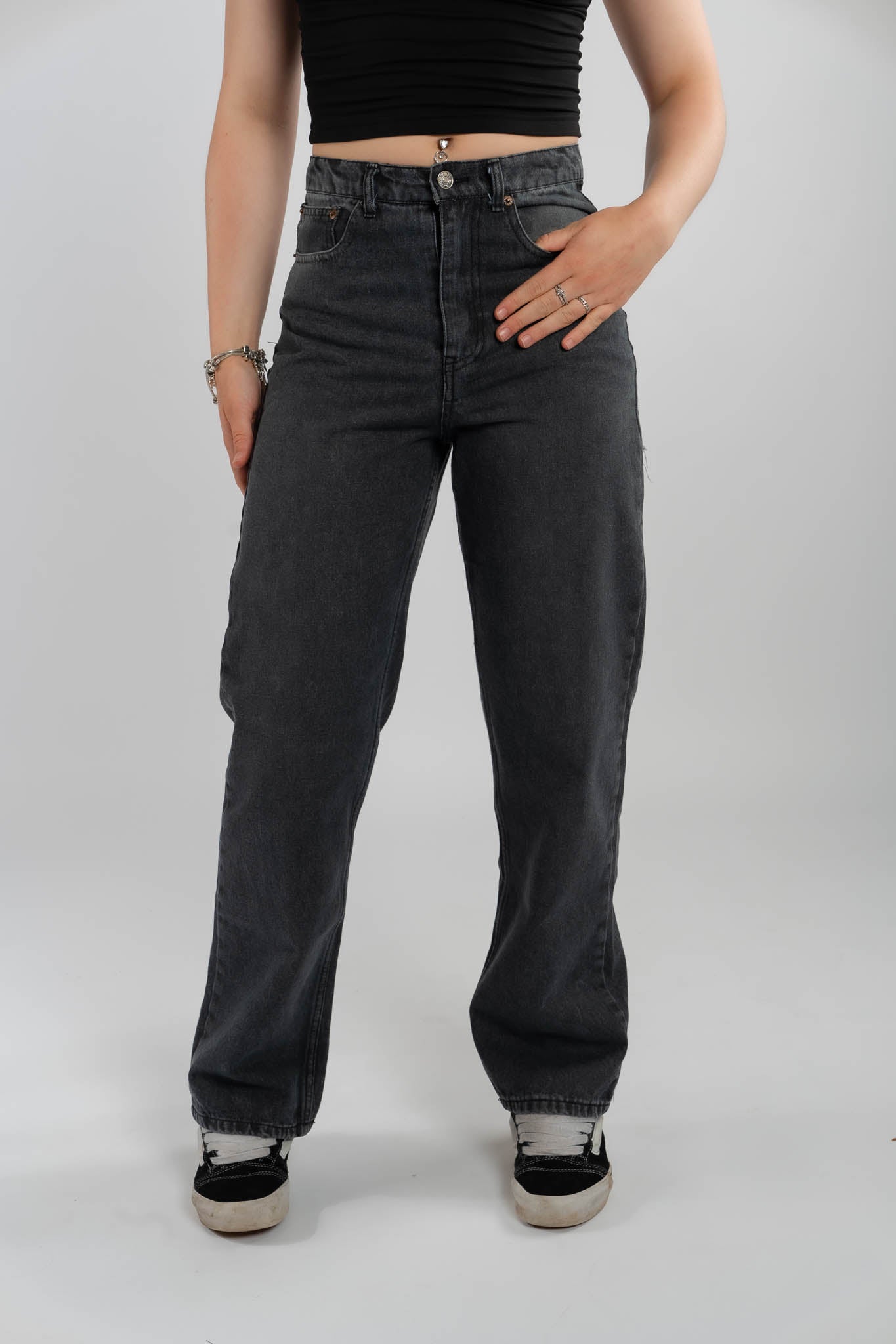 Zara Donker Grijs Zak Jeans
