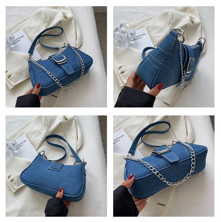 Tisairah™ | Umhängetasche und Handtasche mit silbernen Ketten