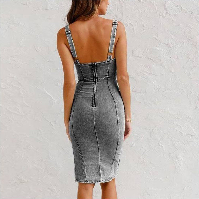 Michelah - Denimjurk met U-hals