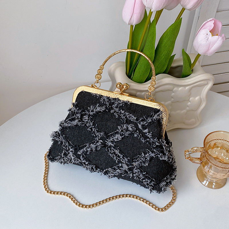 Mireh™ | Denim Gouden Kettingschoudertas