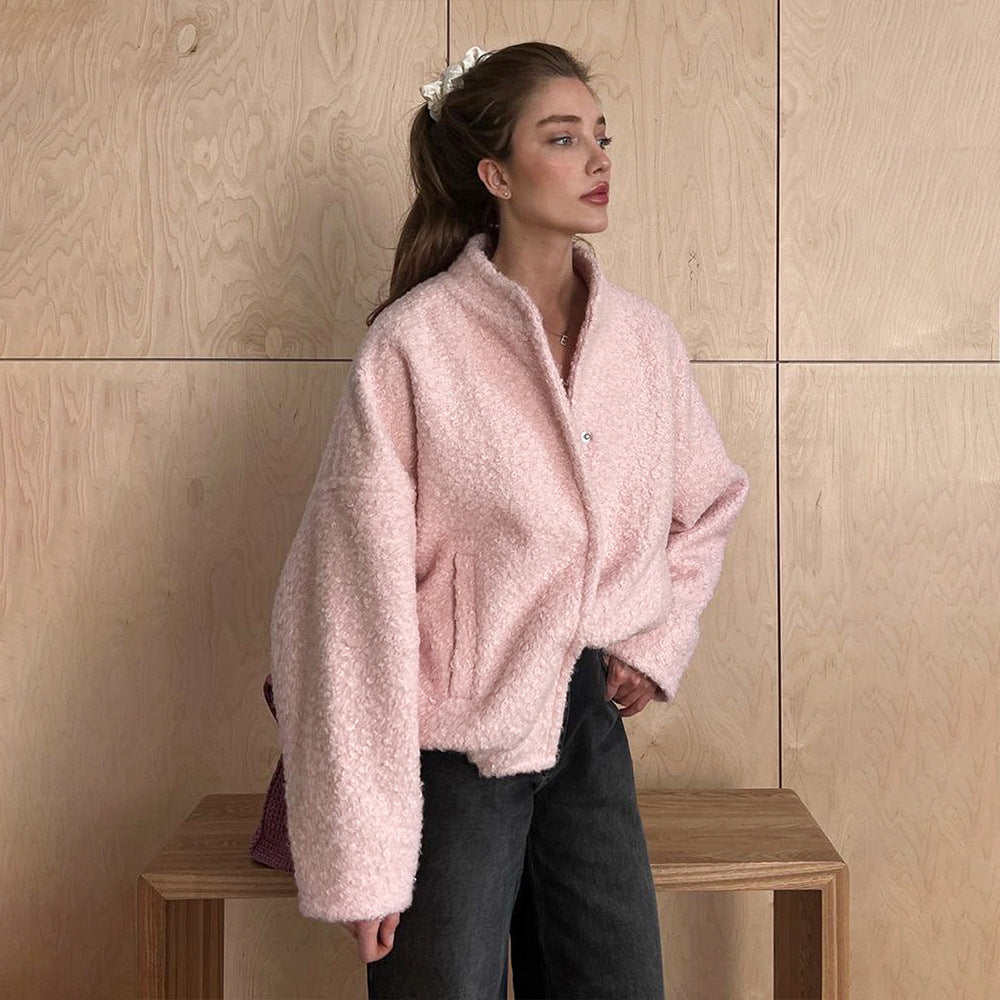 Niveah - Zachte Roze Wollen Jas