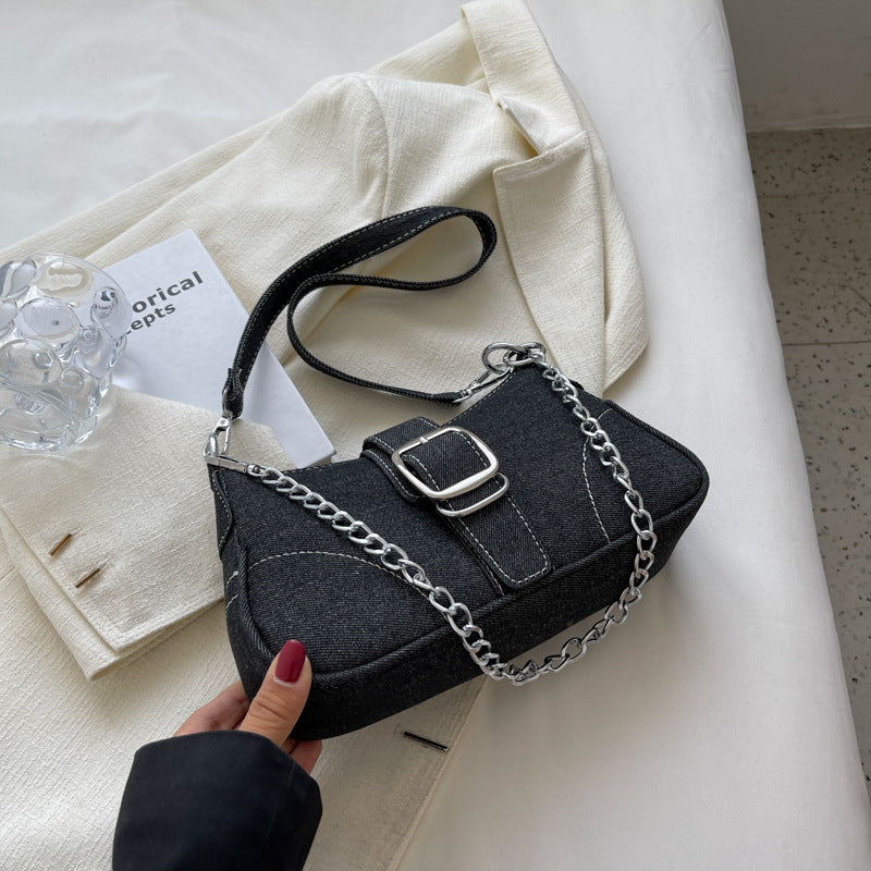 Tisairah™ | Umhängetasche und Handtasche mit silbernen Ketten