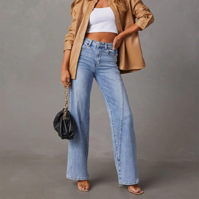 Lena - Dames Jeans met Wijde Pijpen