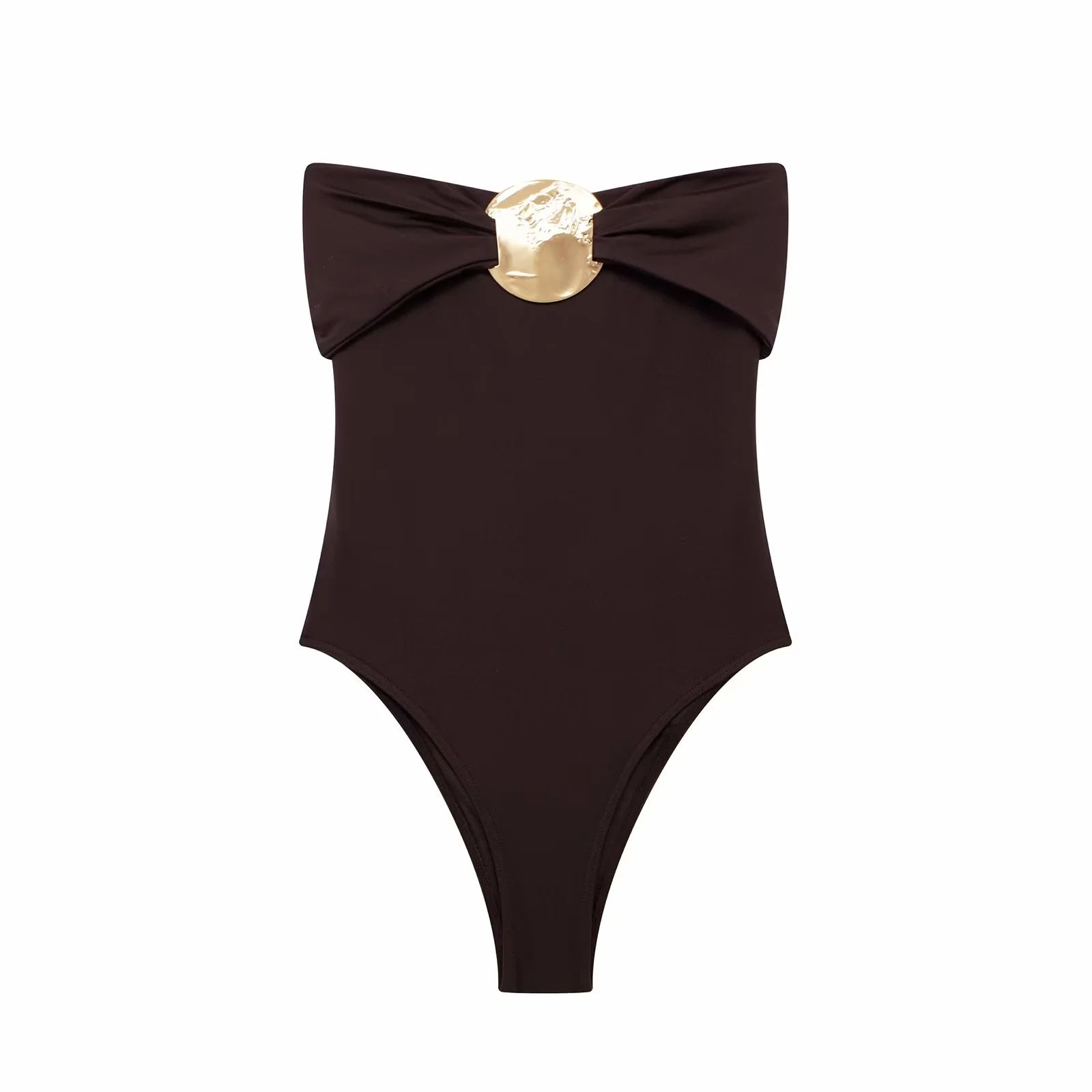 Luxe Bodysuit met Gouden Metal Accenten