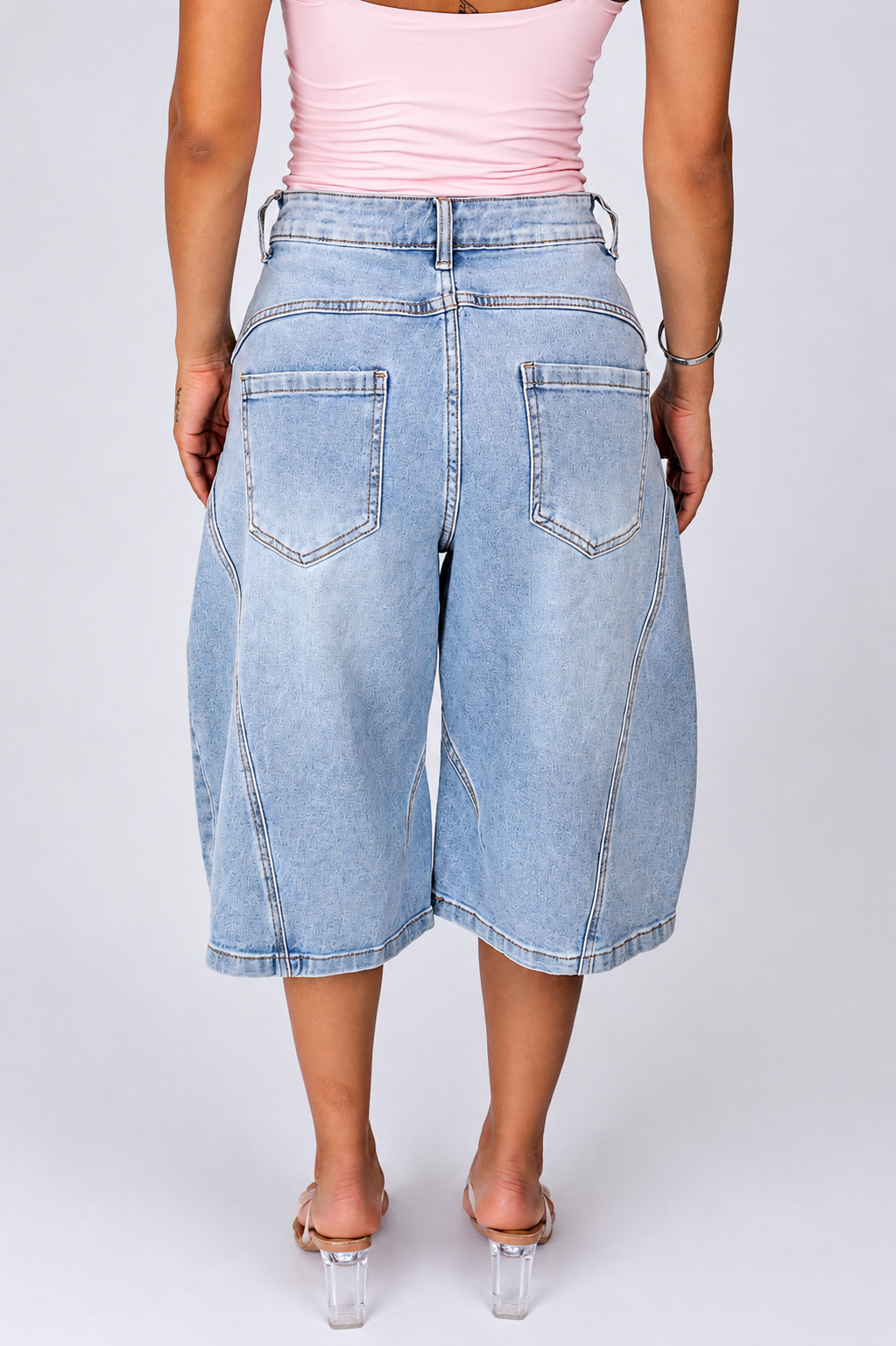 Blue Denim Balloon Bermuda