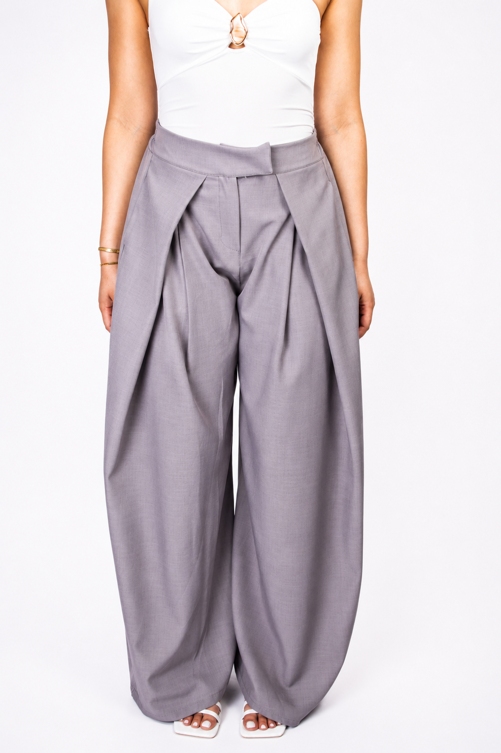 Draped Trousers – Grey