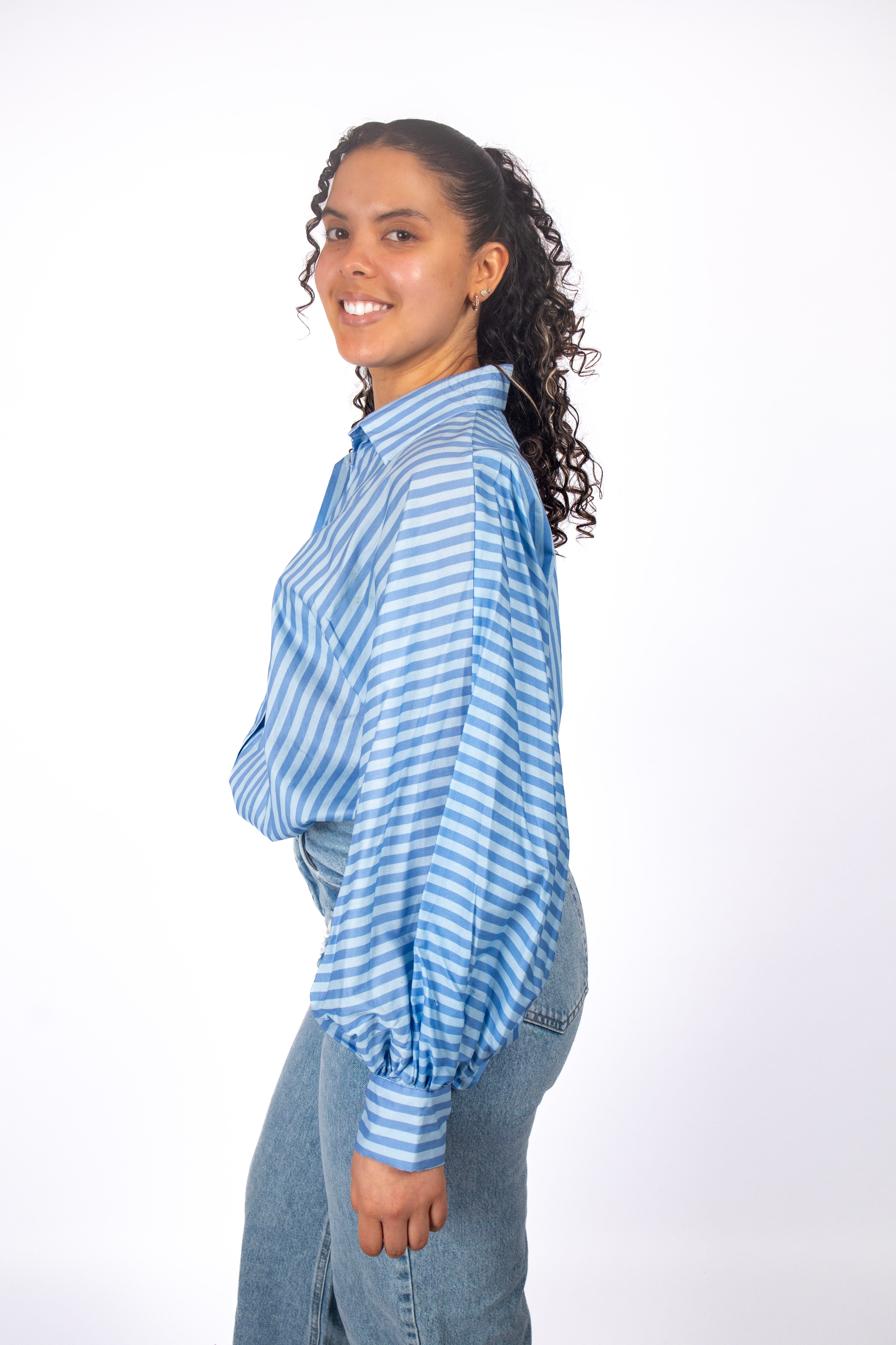 Stripe Oversized blouse - Blue