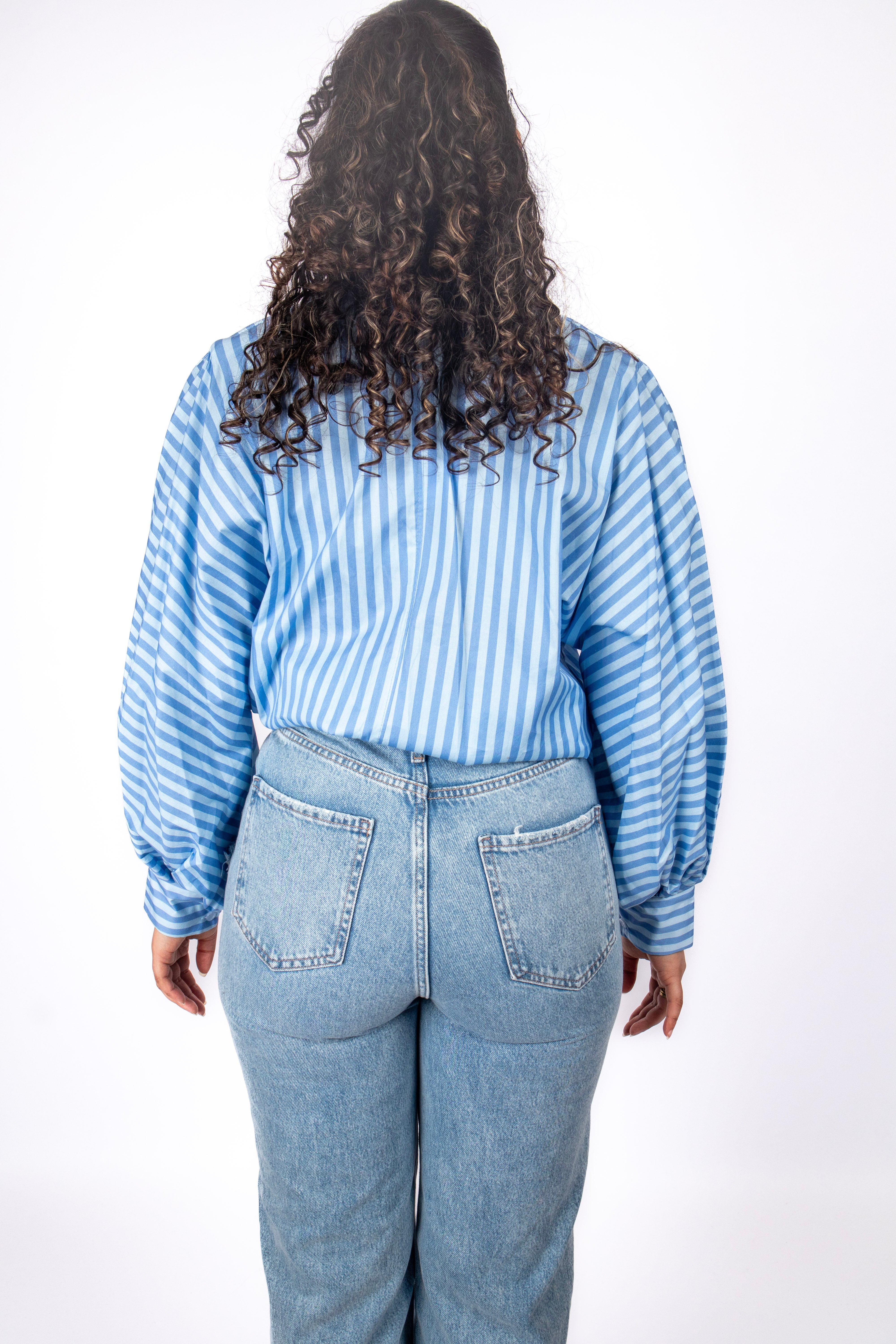 Stripe Oversized blouse - Blue