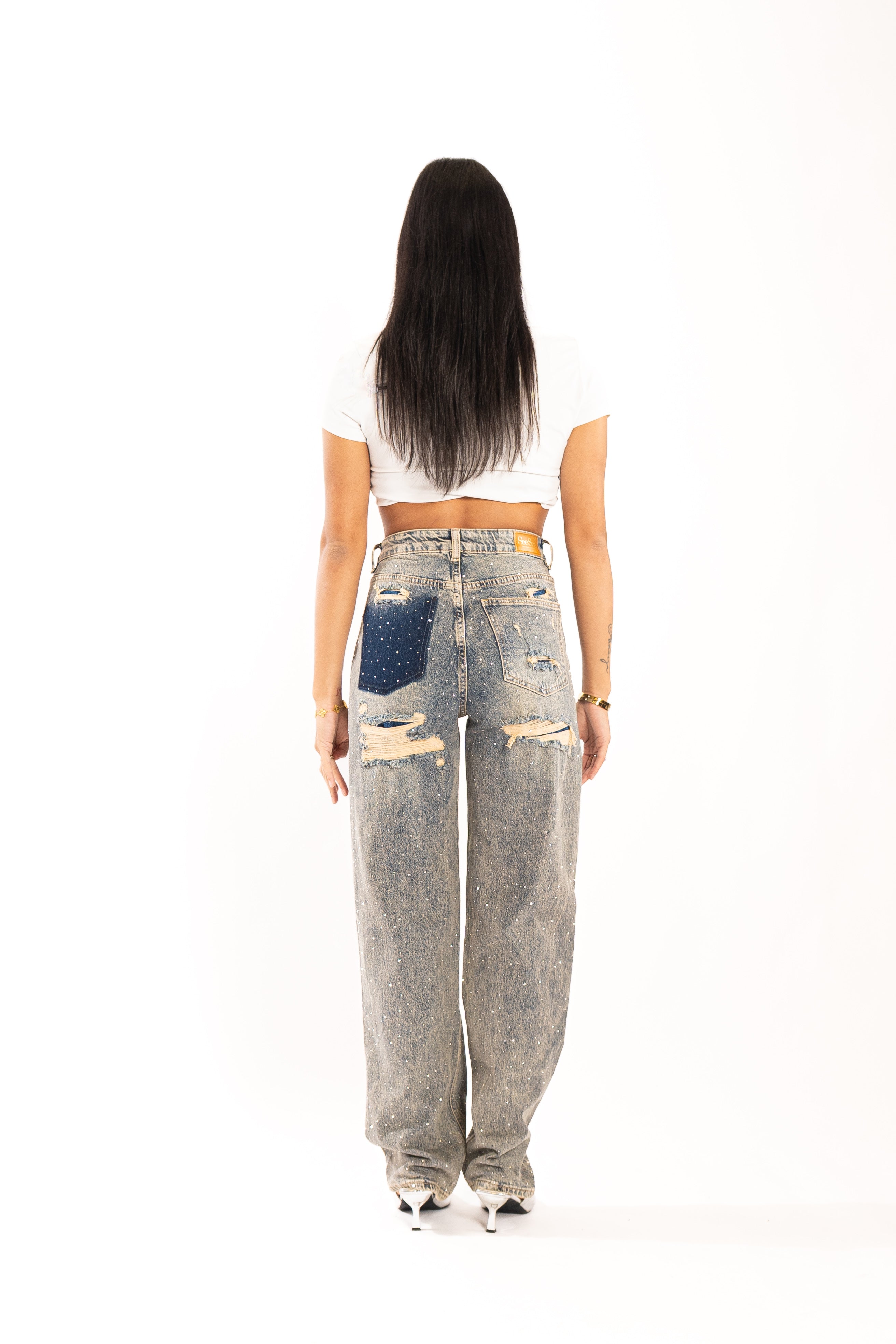 ZARA DIAMOND ZAK JEANS BLAUW