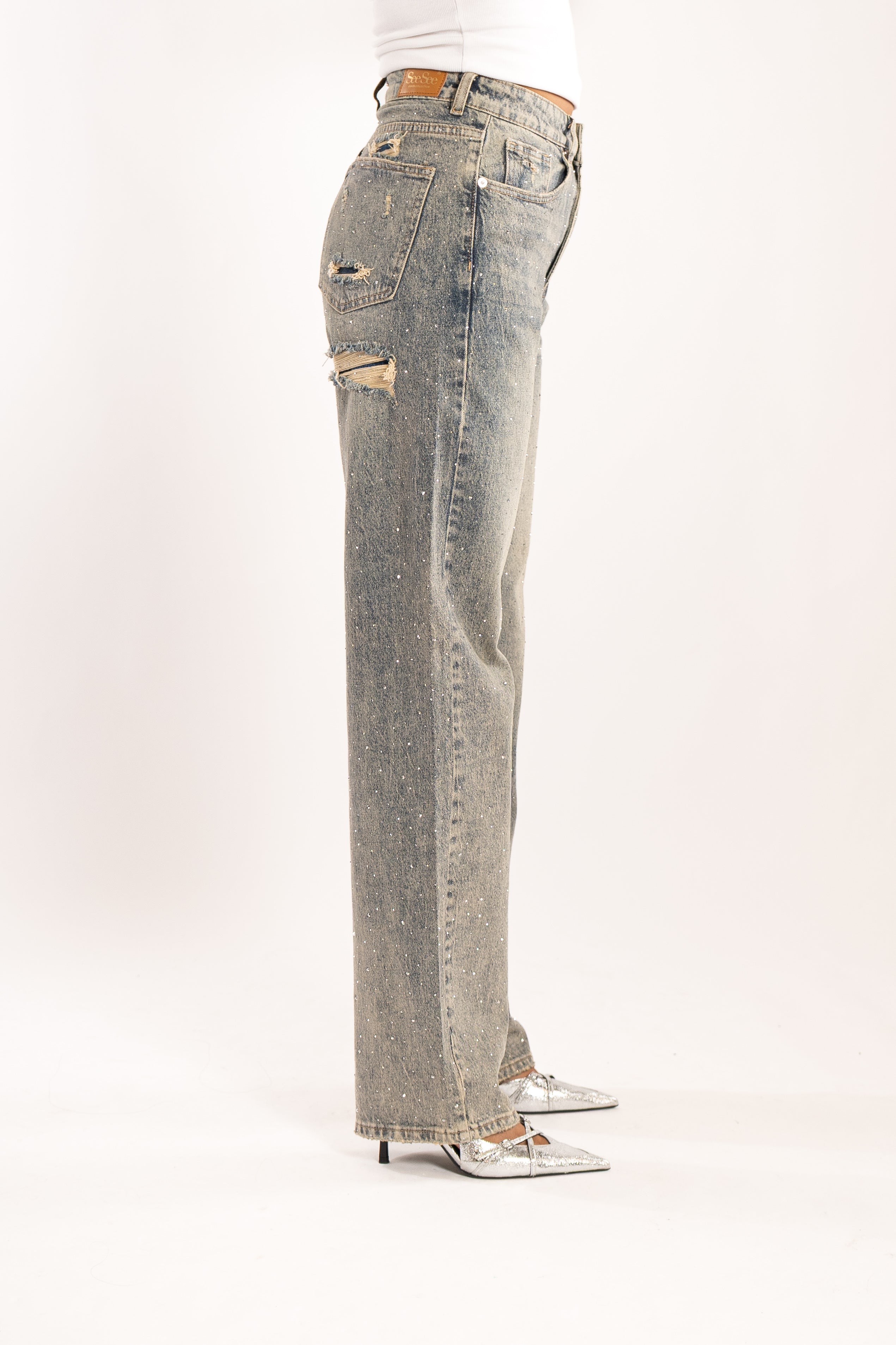ZARA DIAMOND ZAK JEANS BLAUW