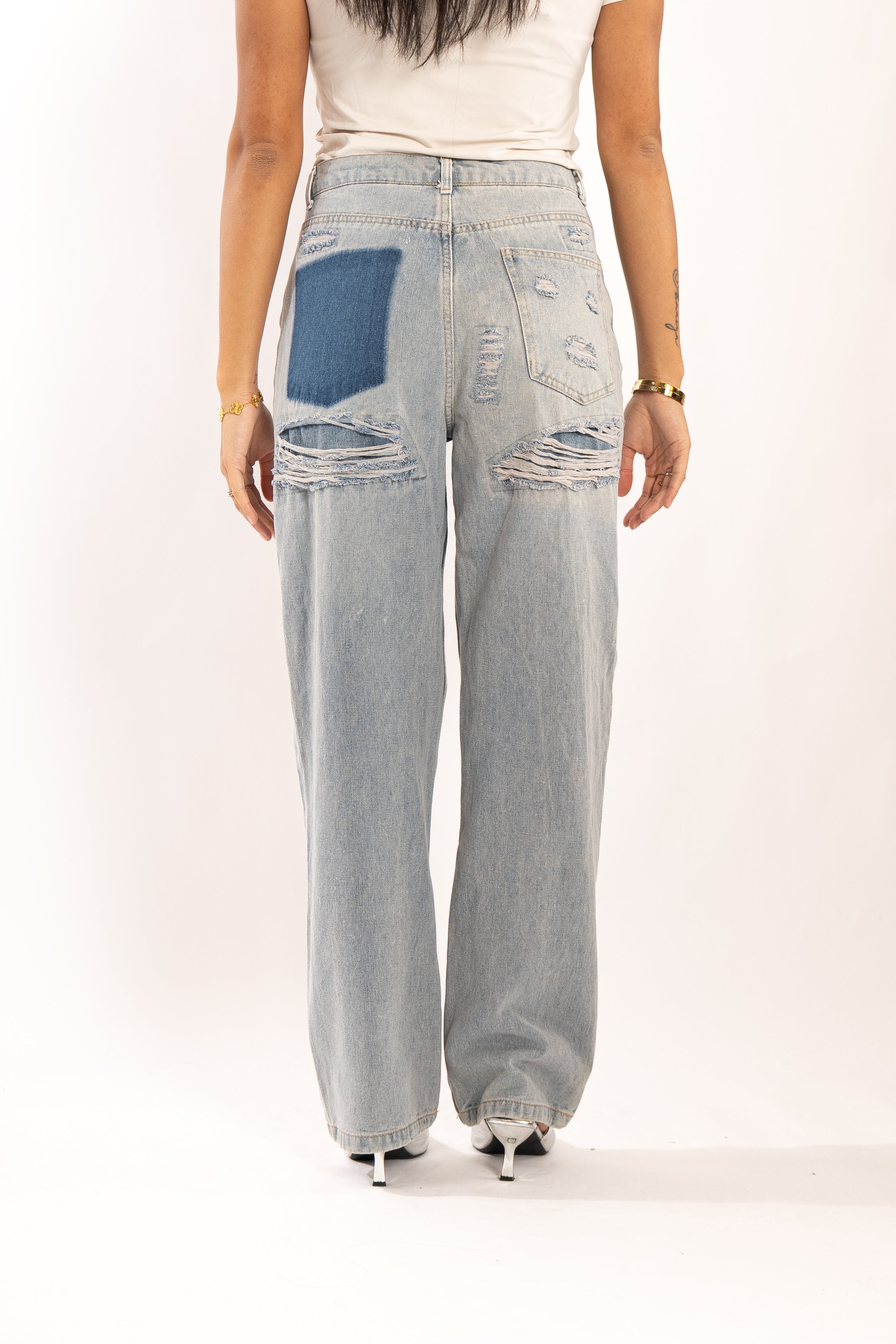 Zara Licht Blauw Zak jeans
