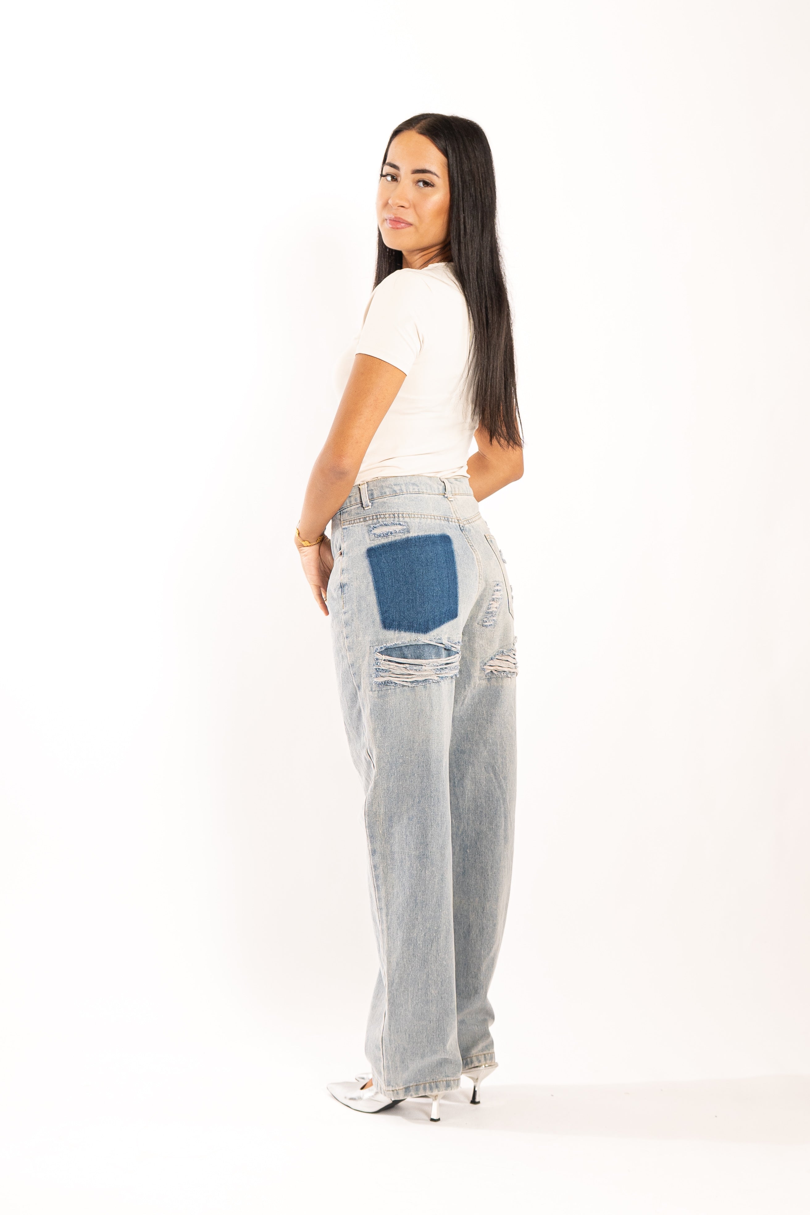 Zara Licht Blauw Zak jeans