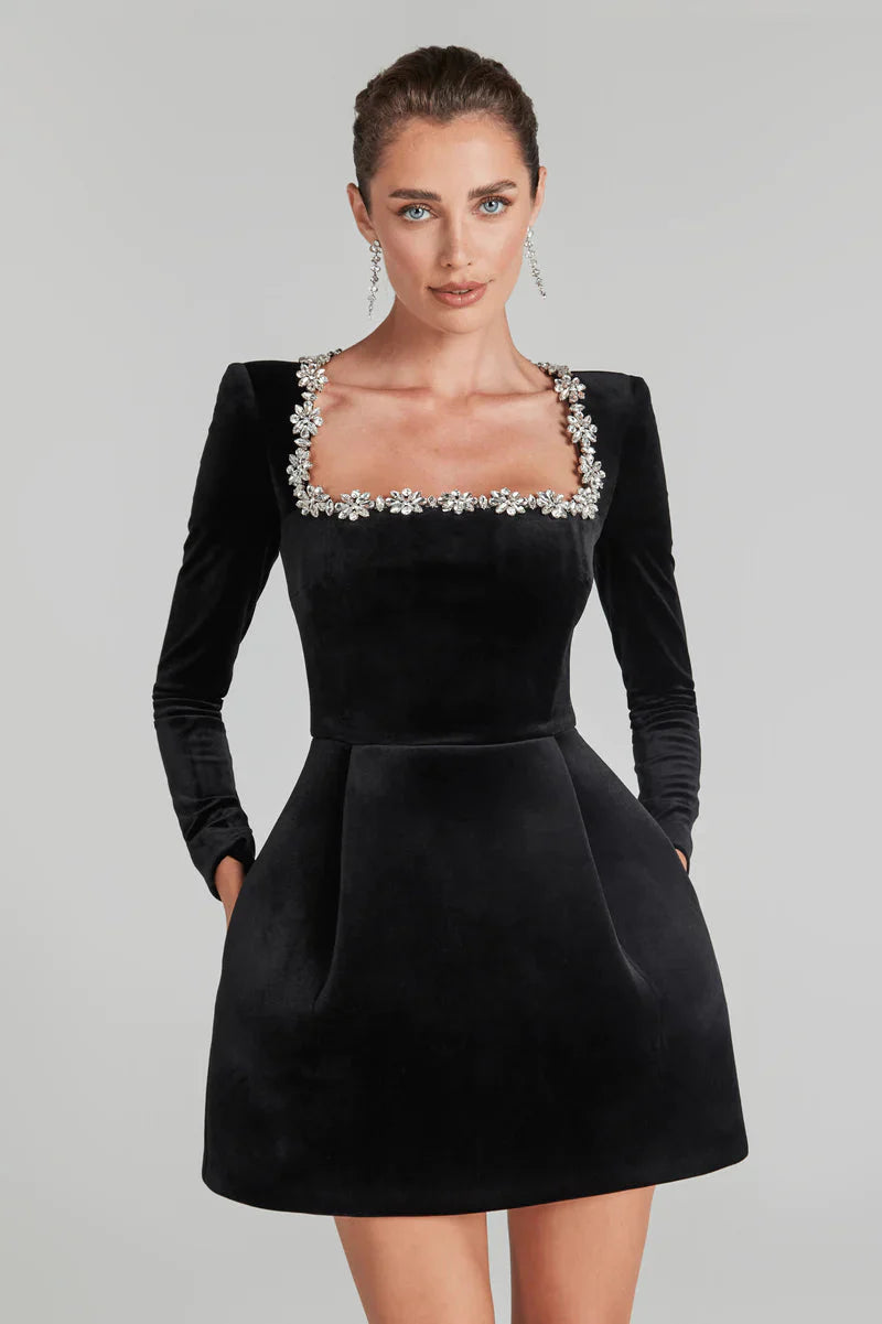 Avelina - Elegante Fluwelen Jurk