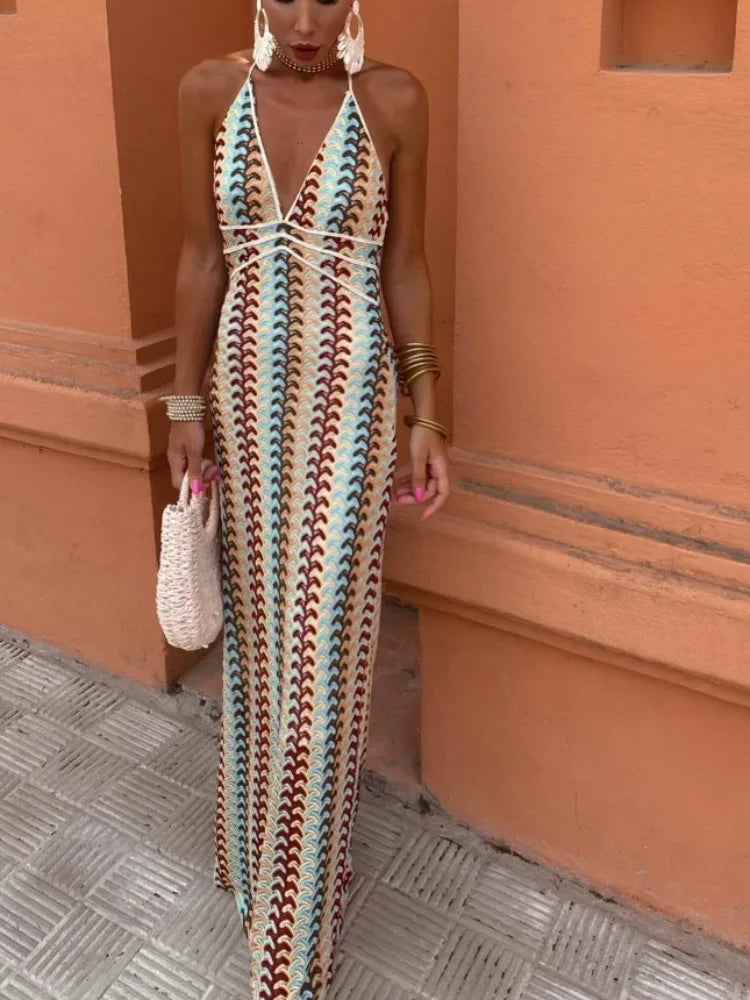 Niveah™ | Veter Print Maxi Jurk