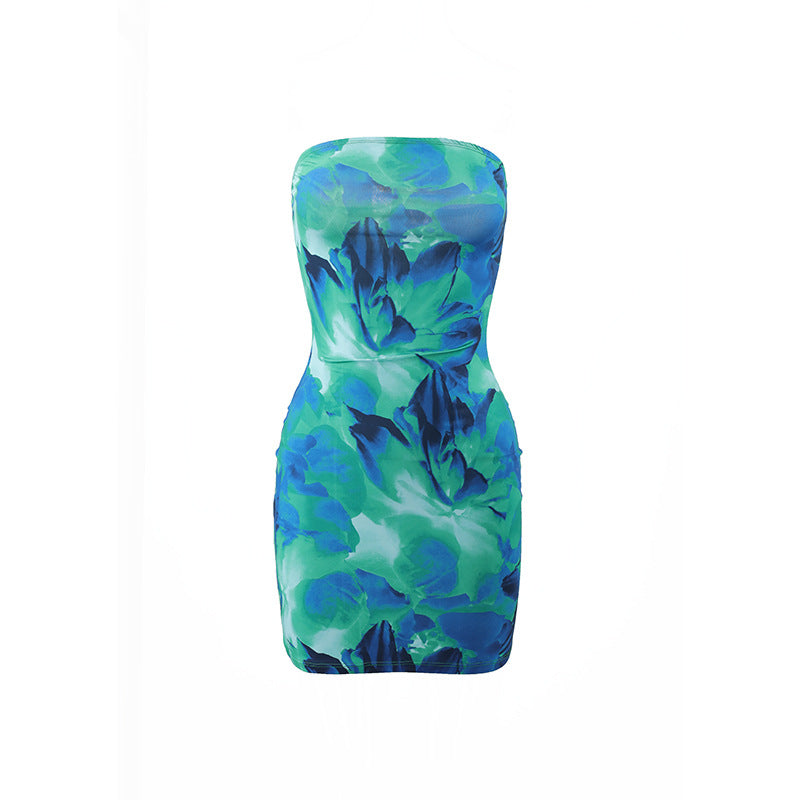 Maëva ™ | Tube bloemenprint korte jurk