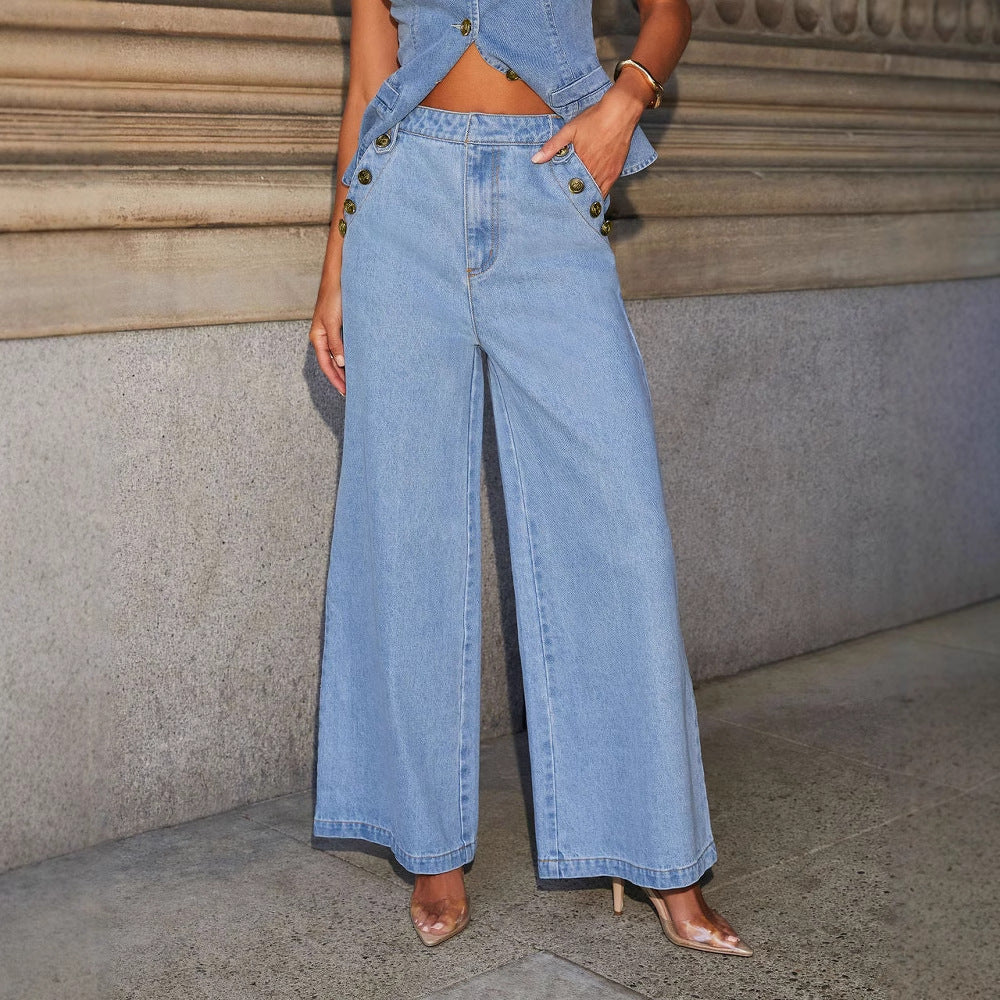 Trendy Denim Set – Wide Leg Fit