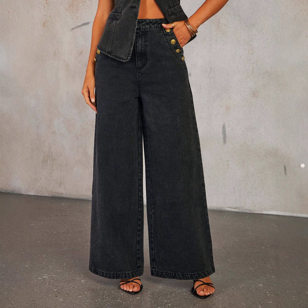 Trendy Denim Set – Wide Leg Fit