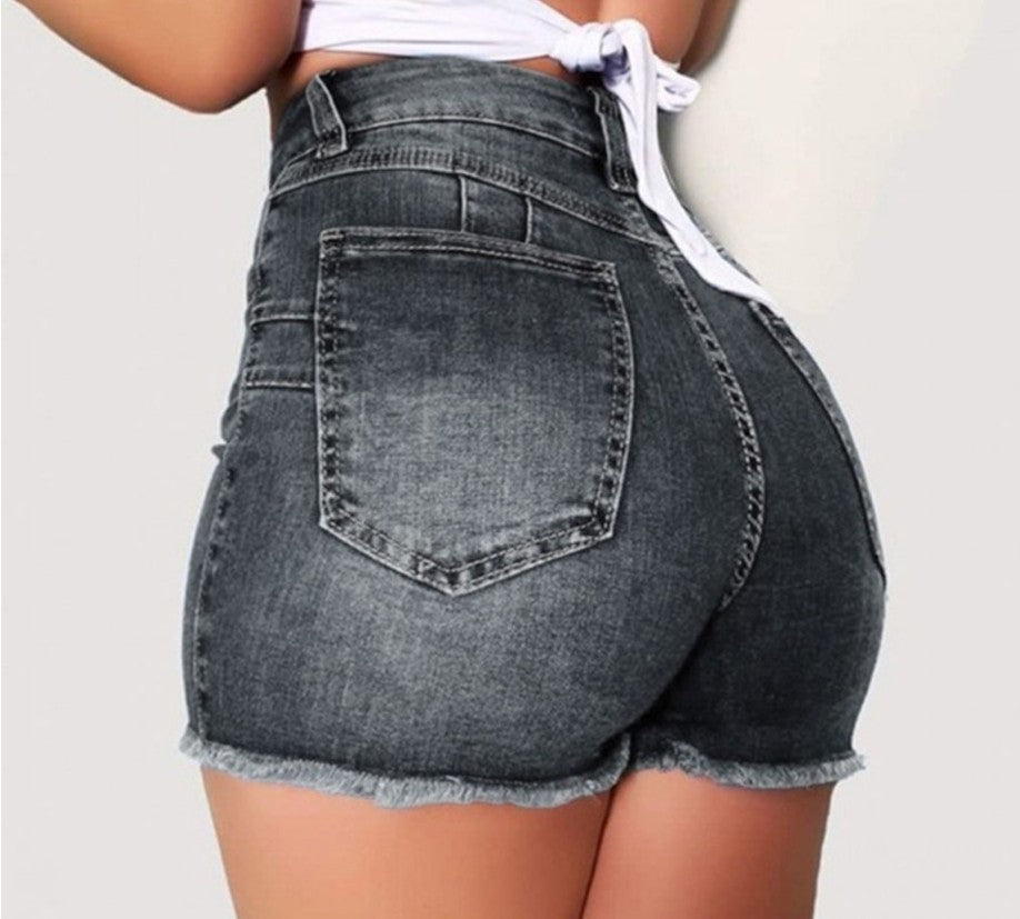 Noemah™ | Slim Fit Ripped Denim Shorts