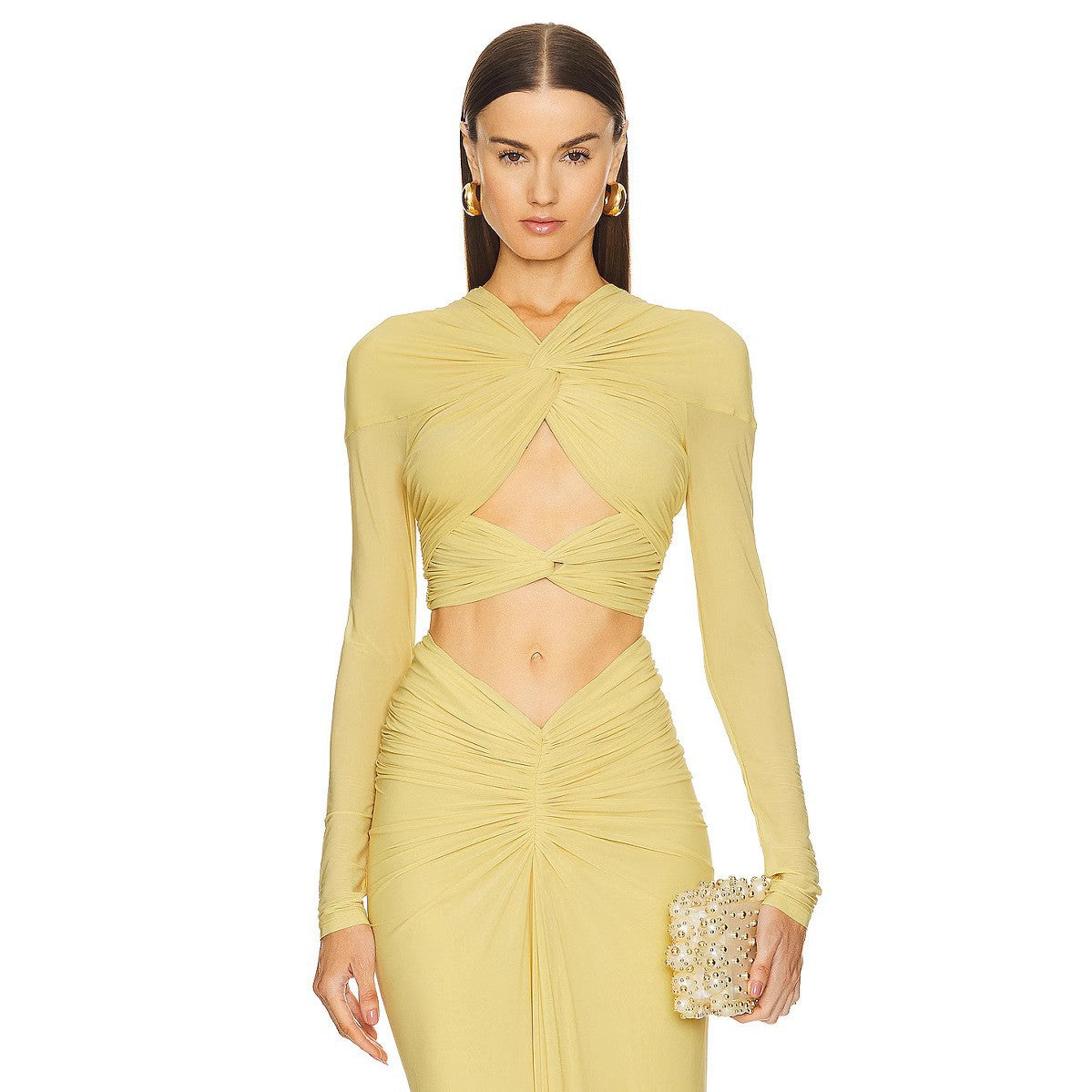 Simone - Gedraaide Jurk met Blote Taille