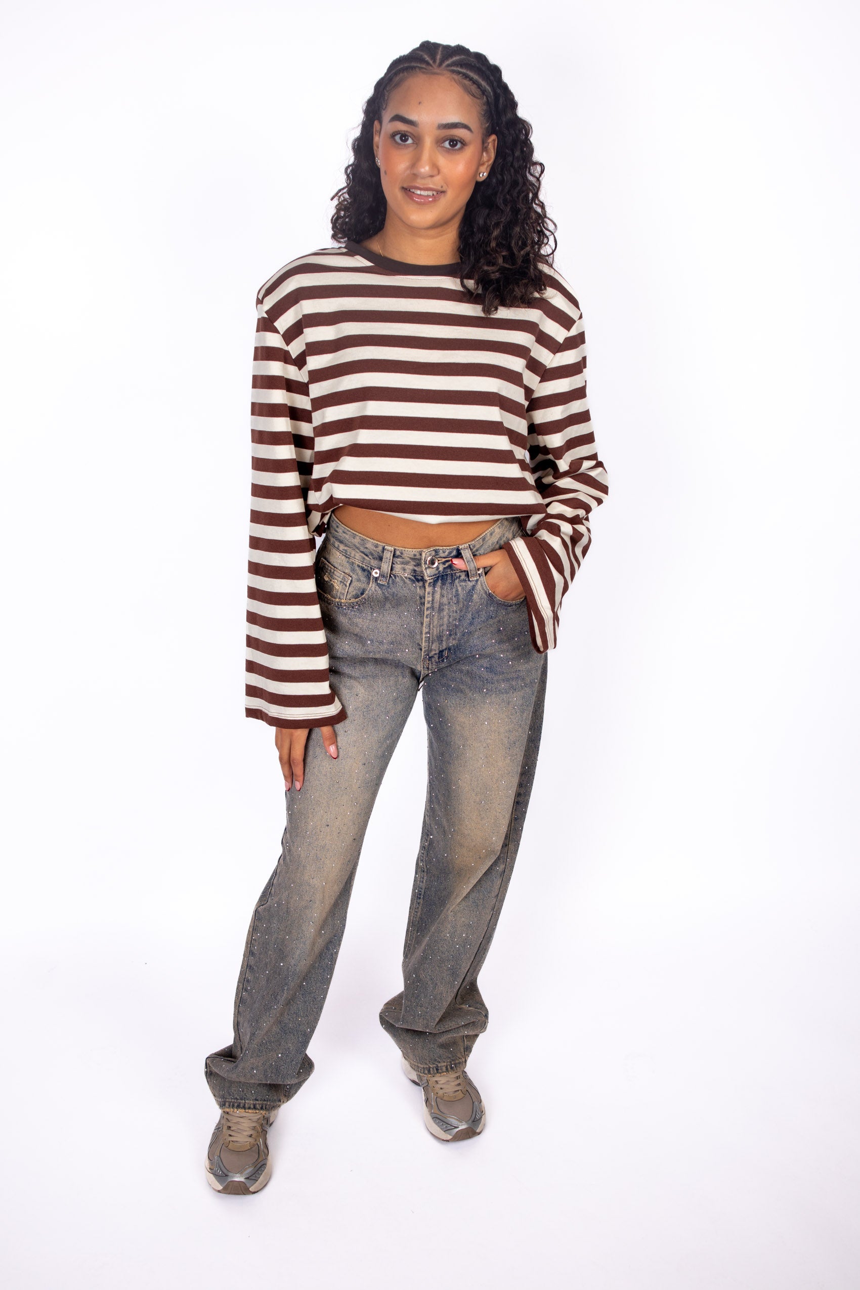 Séréna Stripe Top - Mocha