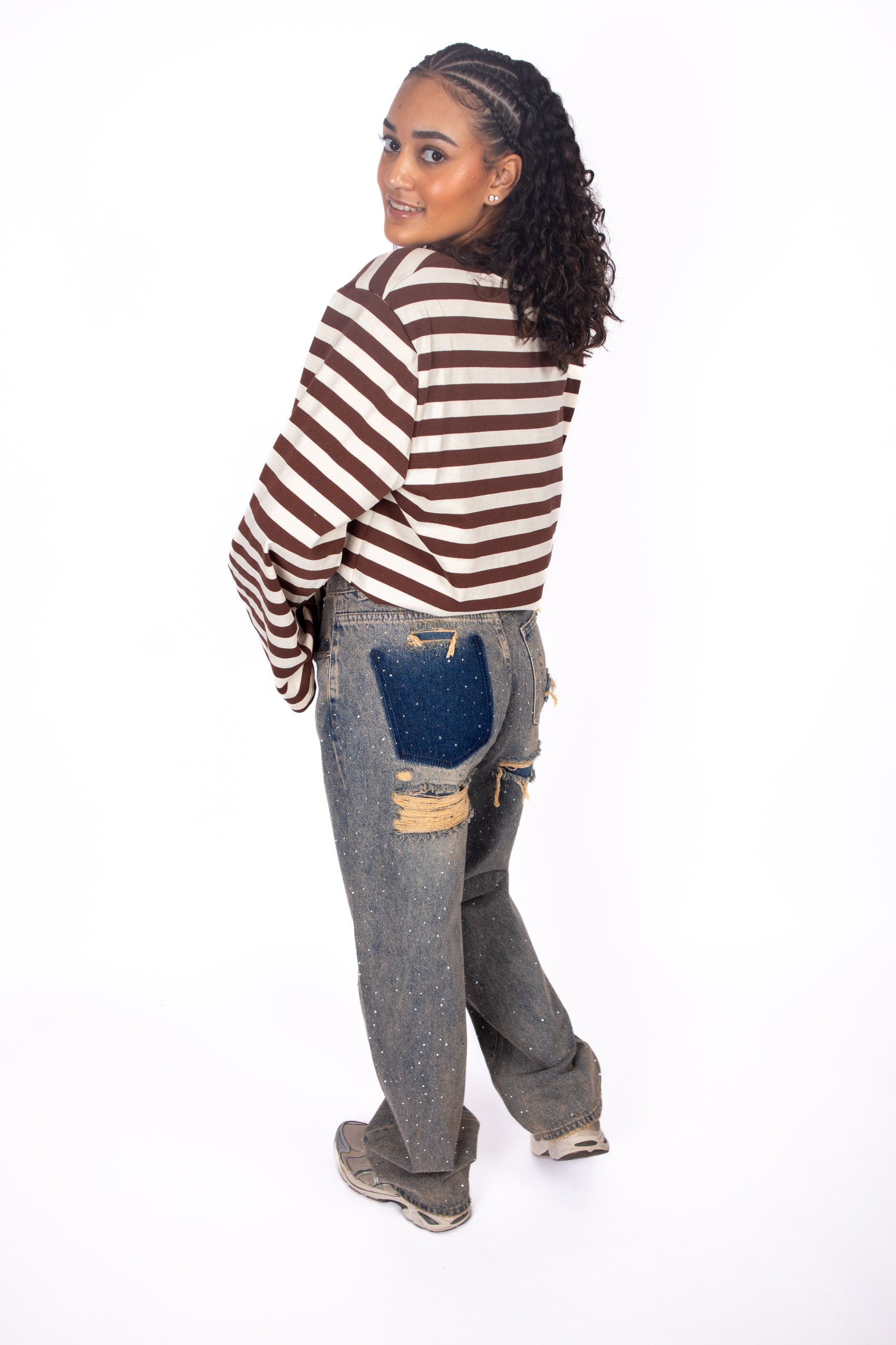 Séréna Stripe Top - Mocha