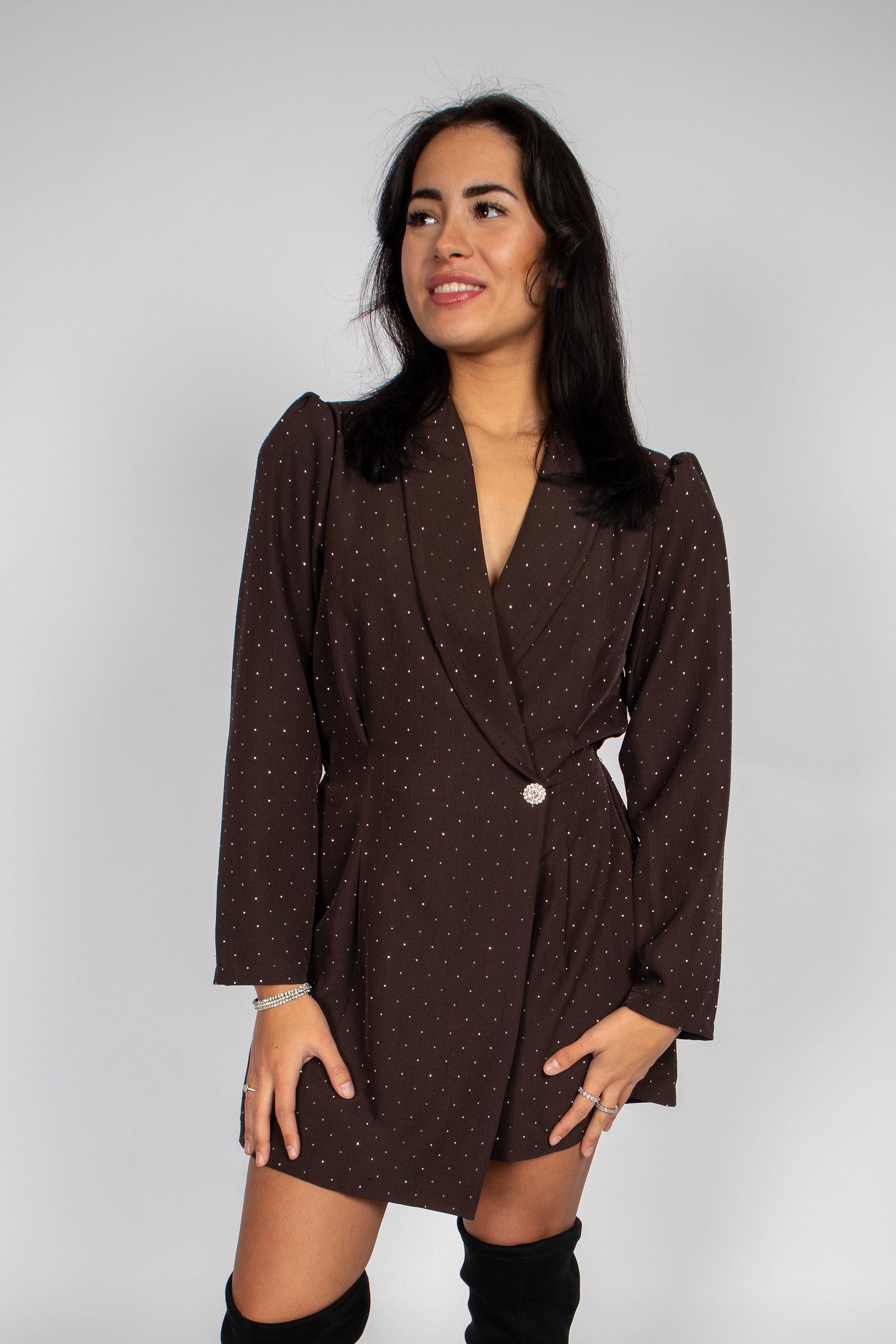 Playsuit Strass Bruin