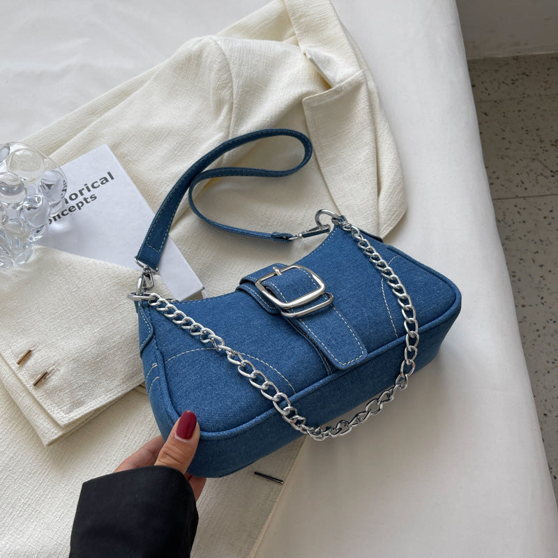 Tisairah™ | Umhängetasche und Handtasche mit silbernen Ketten