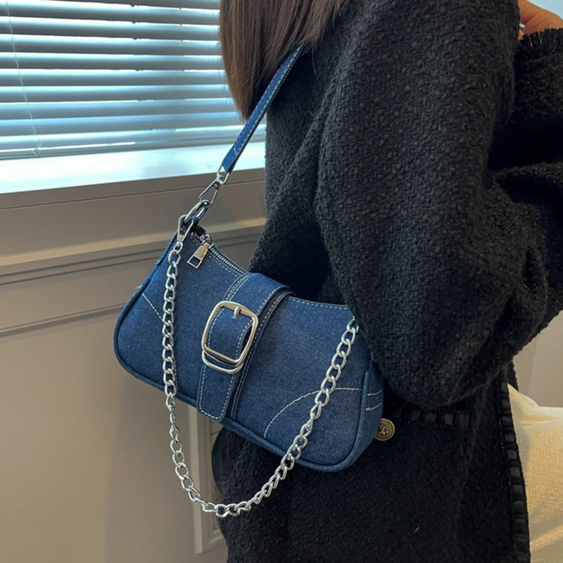 Tisairah™ | Umhängetasche und Handtasche mit silbernen Ketten