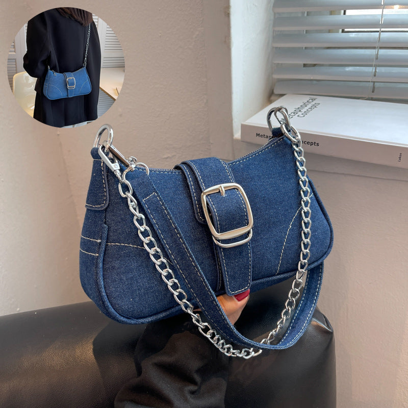 Tisairah™ | Umhängetasche und Handtasche mit silbernen Ketten