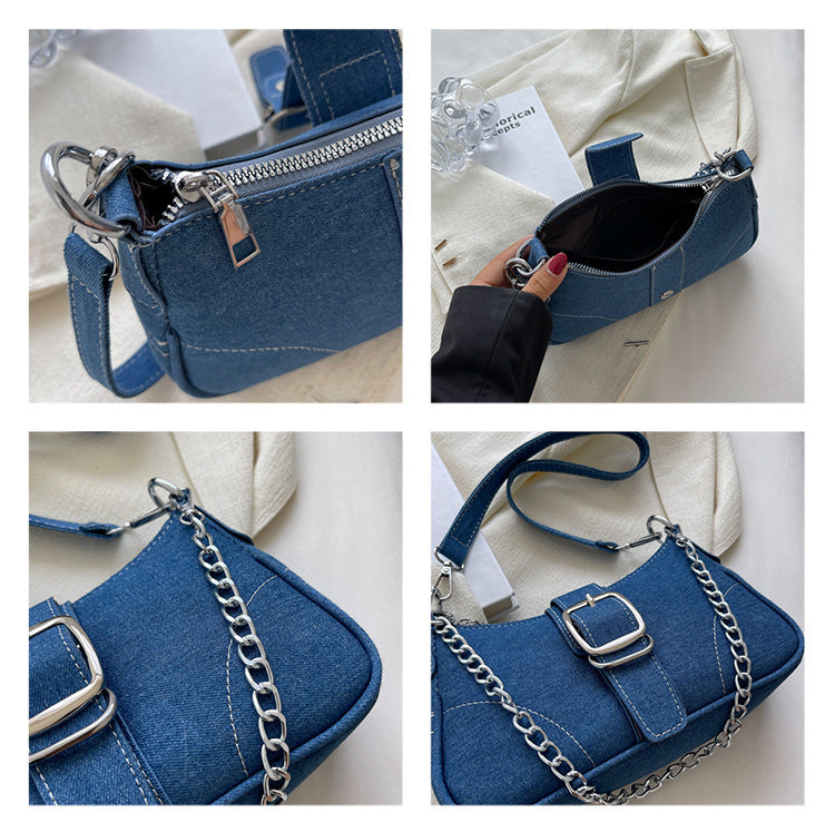 Tisairah™ | Umhängetasche und Handtasche mit silbernen Ketten