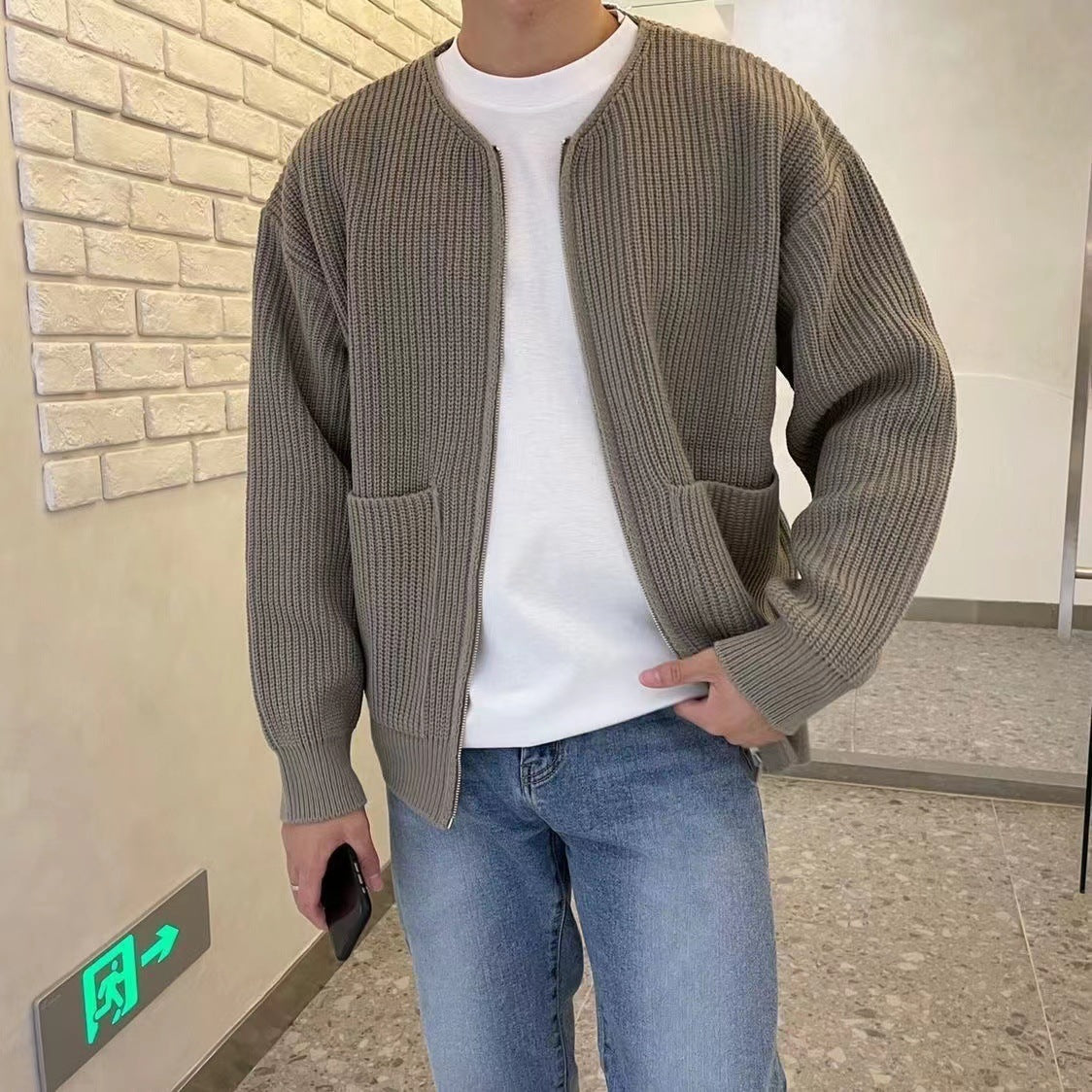 Richard - Gebreide Cardigan met Ritssluiting