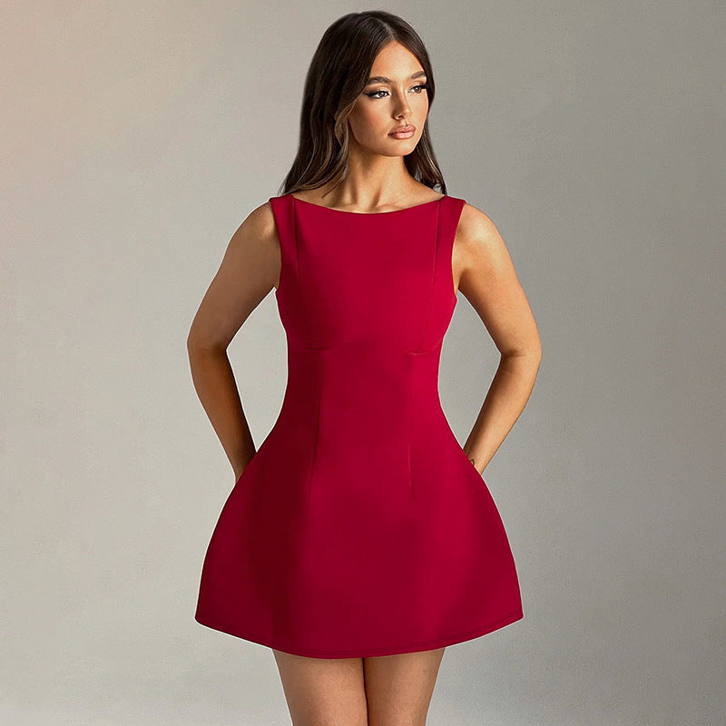 Chloé - Mystérieuse Élégance Sexy Rugloze Jurk