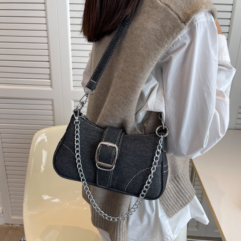 Tisairah™ | Umhängetasche und Handtasche mit silbernen Ketten