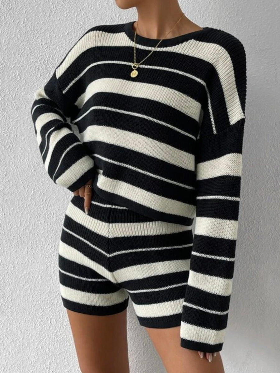 Lisah™ | Black and White Striped Comfy Set