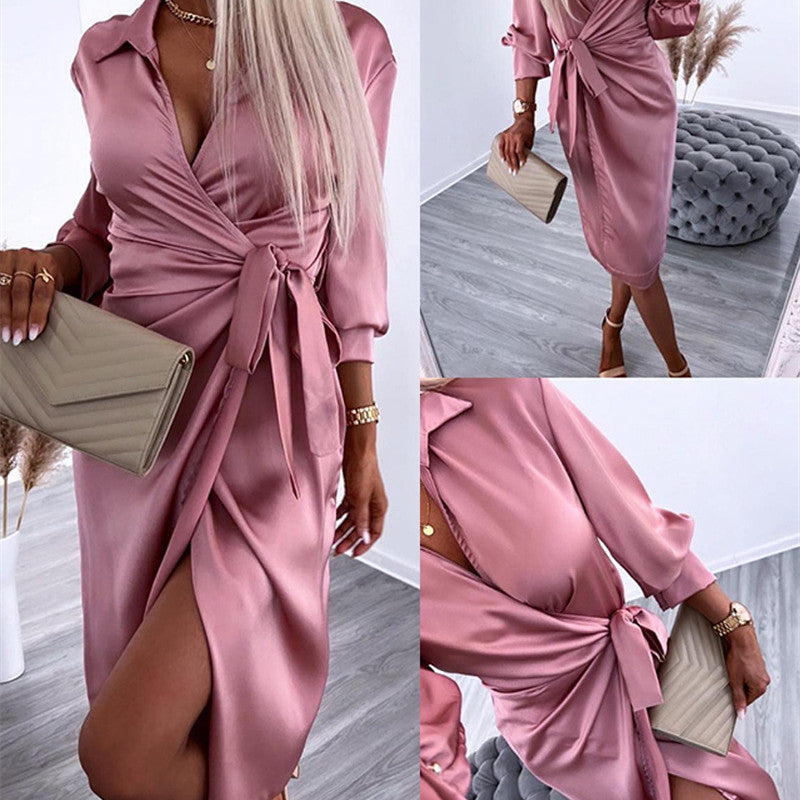 Azaleah™ | Satin-Hemdkleid mit Taille.