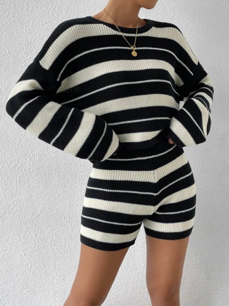 Lisah™ | Black and White Striped Comfy Set