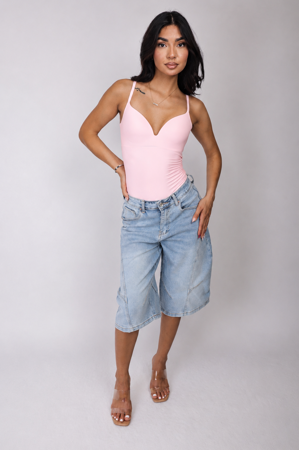 Blue Denim Balloon Bermuda